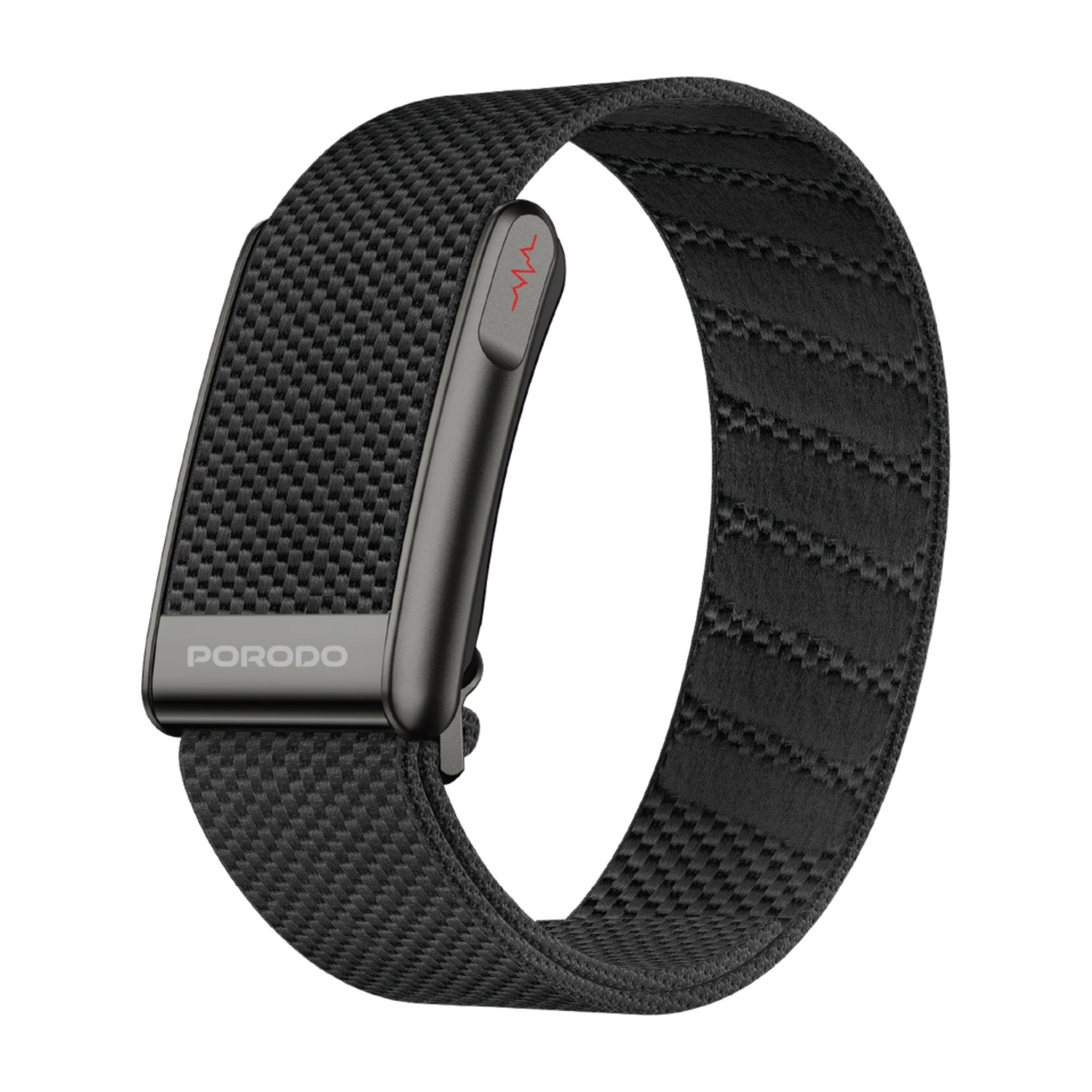 سوار اللياقة البدنية Porodo TrackFit NEO بدون شاشة مع ECG – أسود