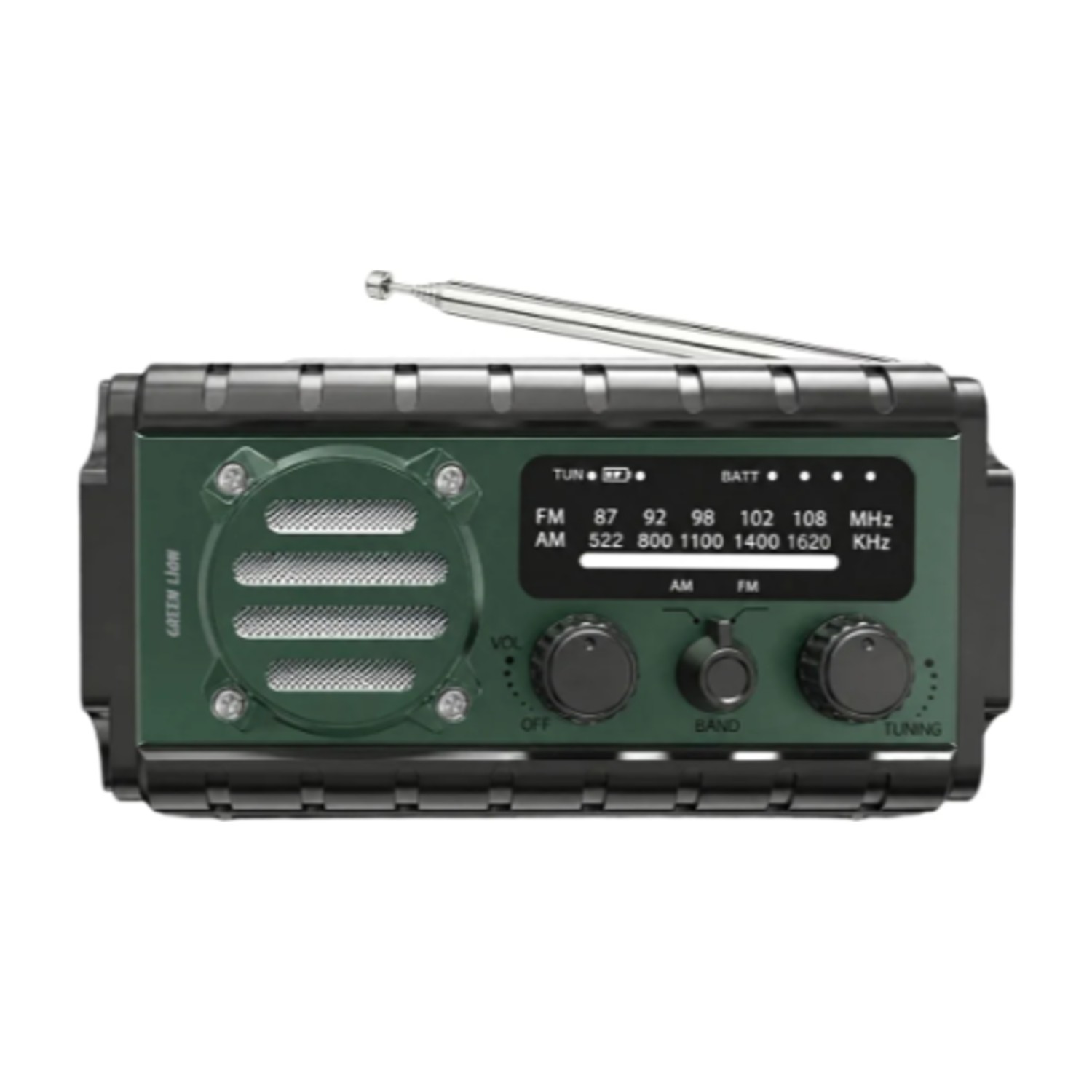 راديو G - Radio بالأسد الأخضر مع باور بانك ومصباح يدوي - أسود