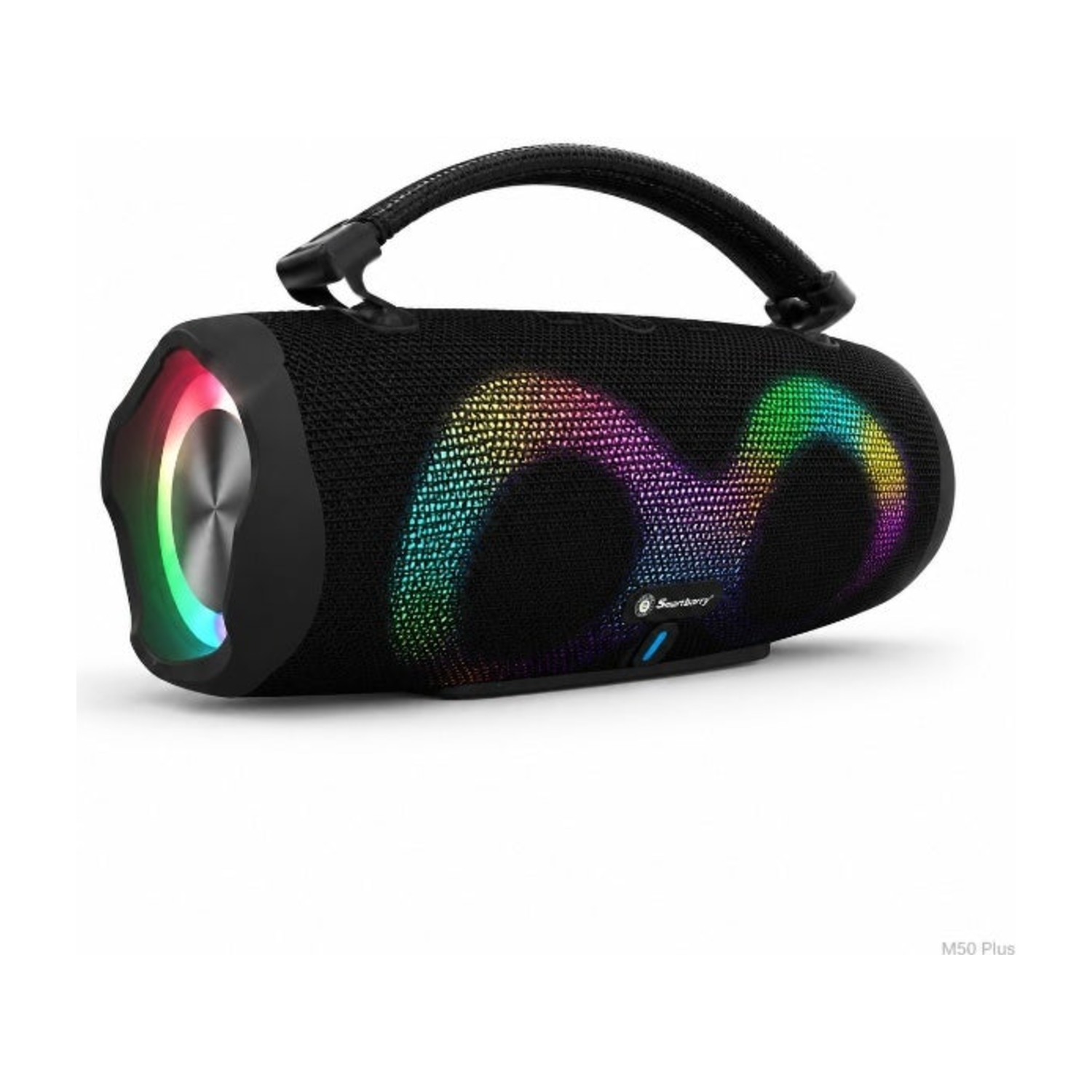 مكبر صوت بلوتوث لاسلكي محمول M50 Plus مع ضوء RGB، بطارية 15000 مللي أمبير في الساعة، اقتران ستيريو TWS، صوت جهير عميق، مكالمات بدون استخدام اليدين، شحن USB – أسود | مكبر صوت خارجي للحفلات والمنازل