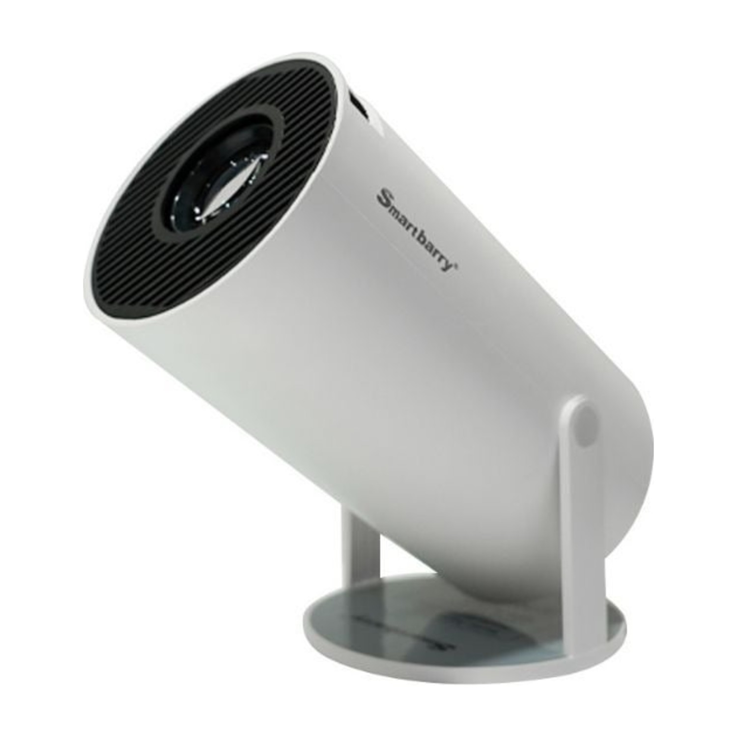 Smartbarry HT5 Mini Projector، 4K 1080P، WiFi & Bluetooth، Android OS، أبيض، مسرح منزلي/مكتب/ألعاب، إزالة الغبار وتبديد الحرارة، حامل قابل للدوران 210 درجة