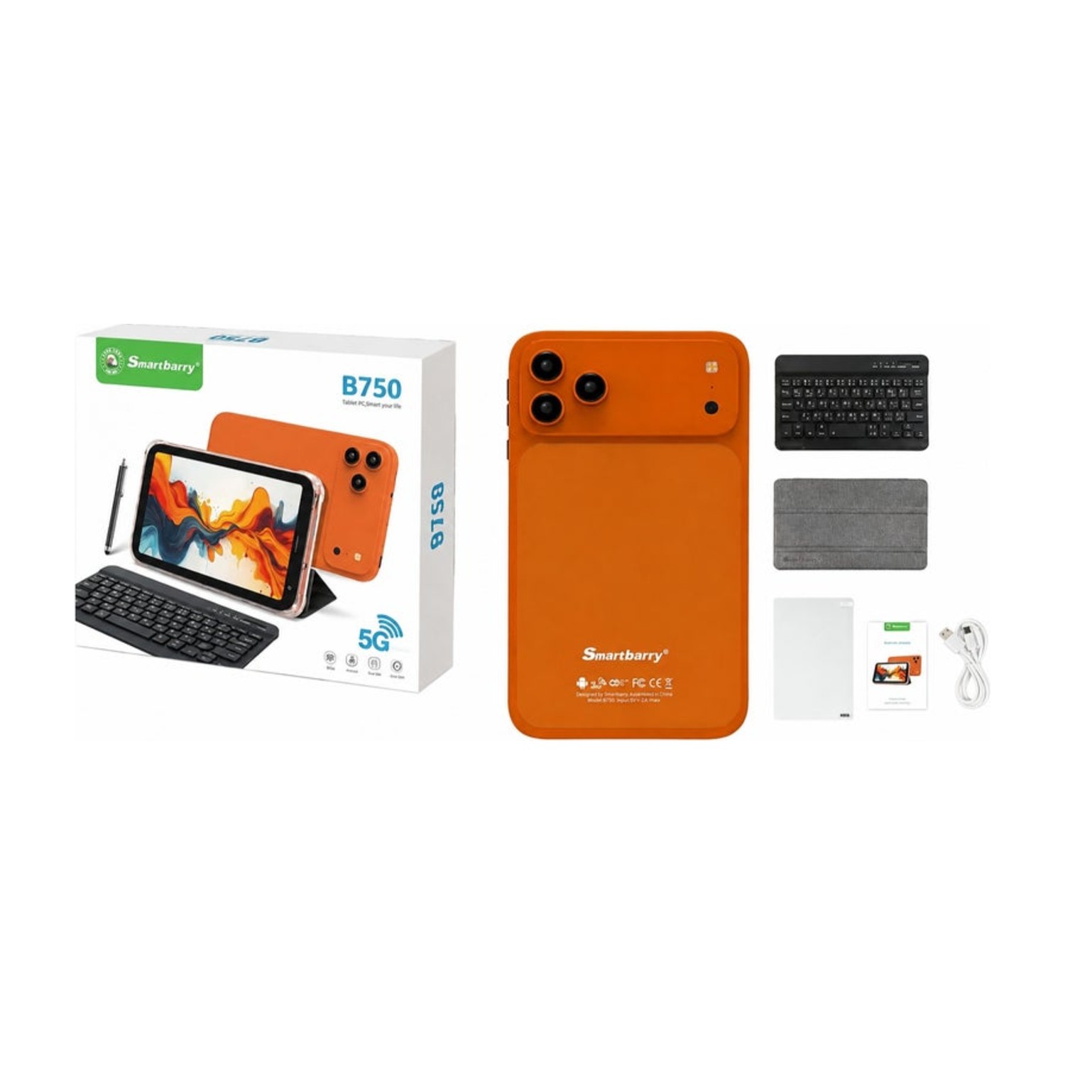 B750 تابلت 7 بوصة الجيل الثالث 3G تابلت مكالمات ثنائي الشريحة، أندرويد 9.0، ذاكرة وصول عشوائي 2 جيجابايت 16 جيجابايت روم، شاشة 1024×600 عالية الدقة، واي فاي 2.4G/5G، بطارية 2500 مللي أمبير في الساعة، كاميرا مزدوجة، لوحة مفاتيح، حقيبة واقية وملحقاتها