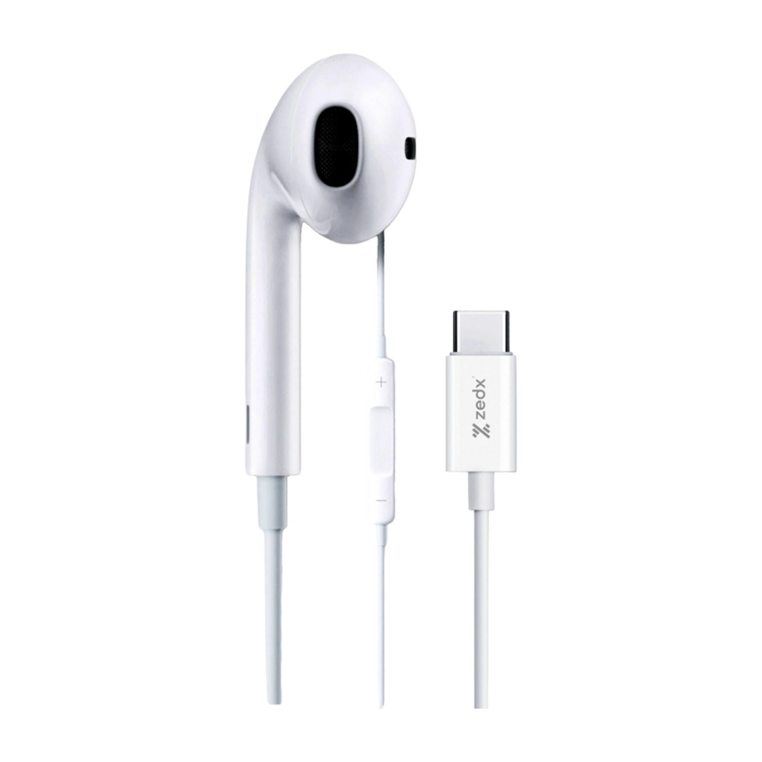 سماعة أذن Zedx HF110 Type - C أحادية اللون مع تحكم بالميكروفون والأسلاك