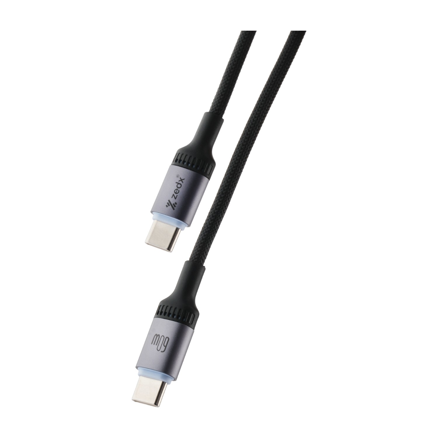 Zedx ZC220 60W كابل بيانات وشحن سريع مزدوج من النوع C إلى النوع C