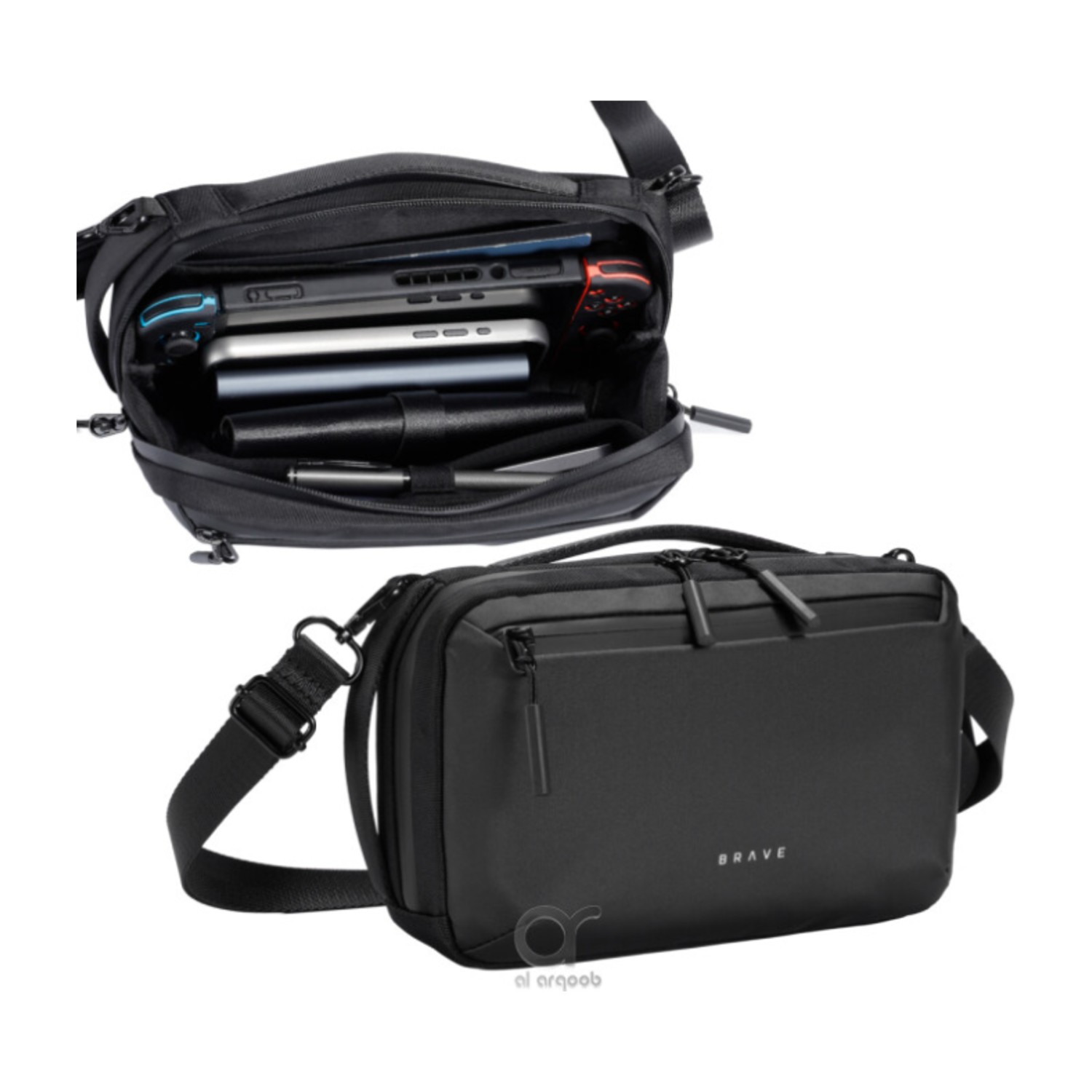 Brave BTP-05 Tech Pouch Organizer | Water-Resistant Shockproof Travel Gadget Storage Case for Cables & Accessories – Black