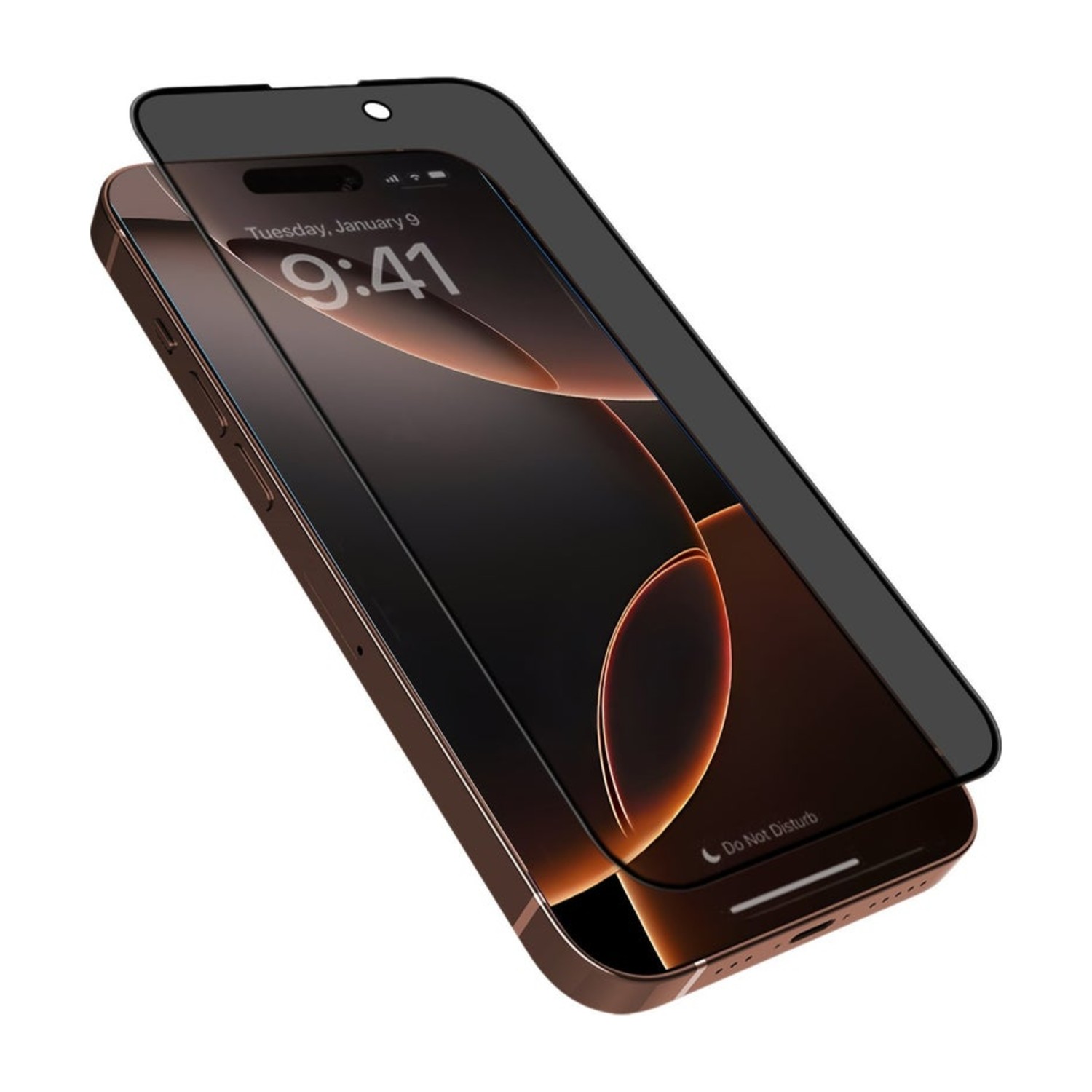 واقي شاشة شجاع لهاتف iPhone 16 Pro Max مقاس 6.9بوصة – زجاج مقسى عالي الدقة ممتاز | درجة عسكرية | مقاوم للصدمات | مقاوم للخدش | مضاد للبصمات | خالي من الفقاعات | الخصوصية | أسود