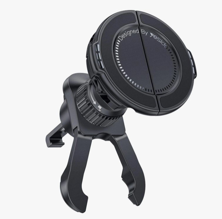 Yesido C253 360-Degree Rotation 2-in-1 Clip and Magnetic Car Air Vent Phone Holder - Black