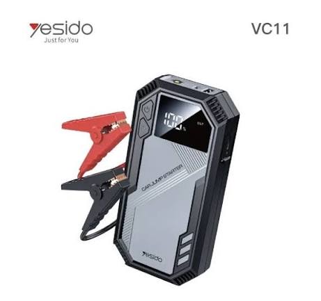 Yesido VC11 Car Jump Starter and Portable Power Supply 6000mAh Battery with 800A Peak Current for 12V Gasoline & Diesel Engines - Black