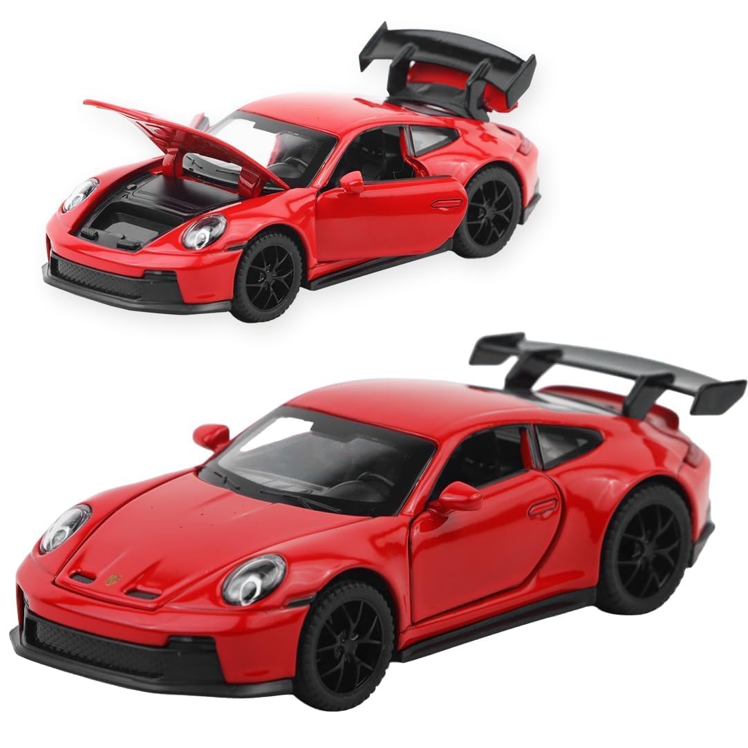1:32 Scale Diecast Sports Car Model with LED Lights & Pull Back Action