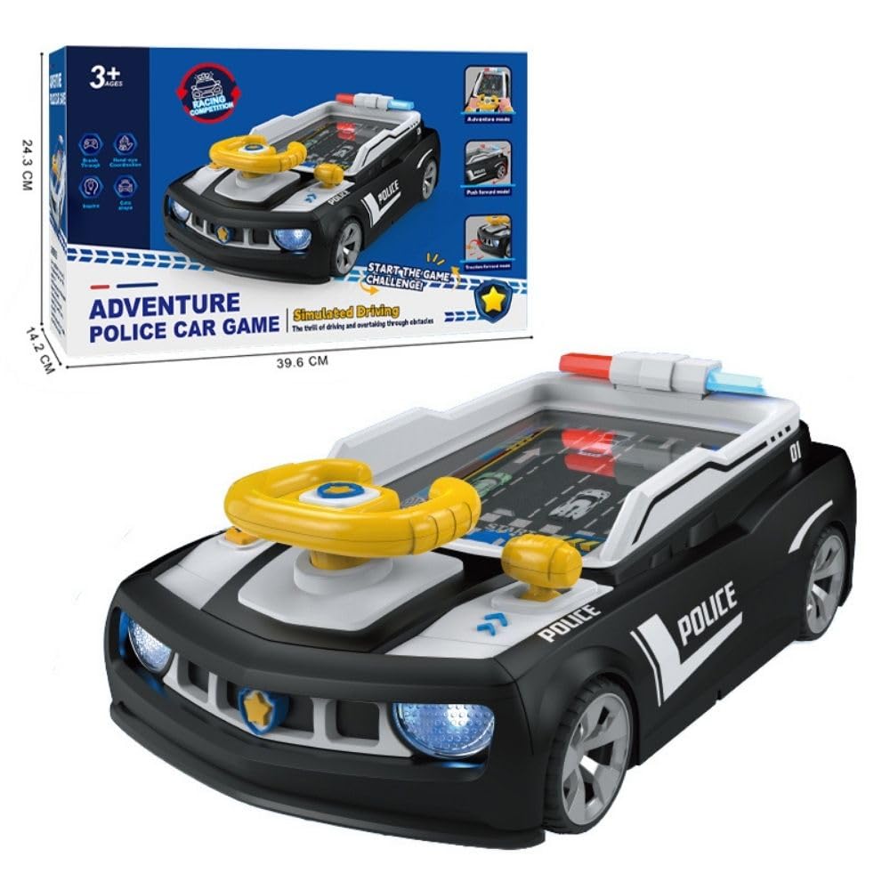 Musical Steering Wheel Toys for Kids- with Headlights & Realistic Vehicle Sound- Simulated Driving Racing Car Game for Kids