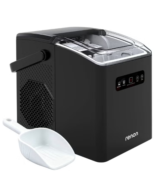 صانع الثلج القوي RENON 125 واط Pro IM680، صناعة الثلج بسرعة، سلة ثلج بسعة 750 مل، خزان ماء 1.2 لتر، تصل إلى 12 كجم من الثلج كل 24 ساعة