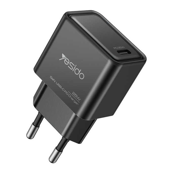 يسيدو YC62 25W GaN PD USB - C شاحن سريع – قابس EU – أسود