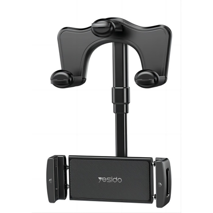 Yesido C196 360° Rotating Spring Clip Car Rearview Mirror Phone Holder – Black