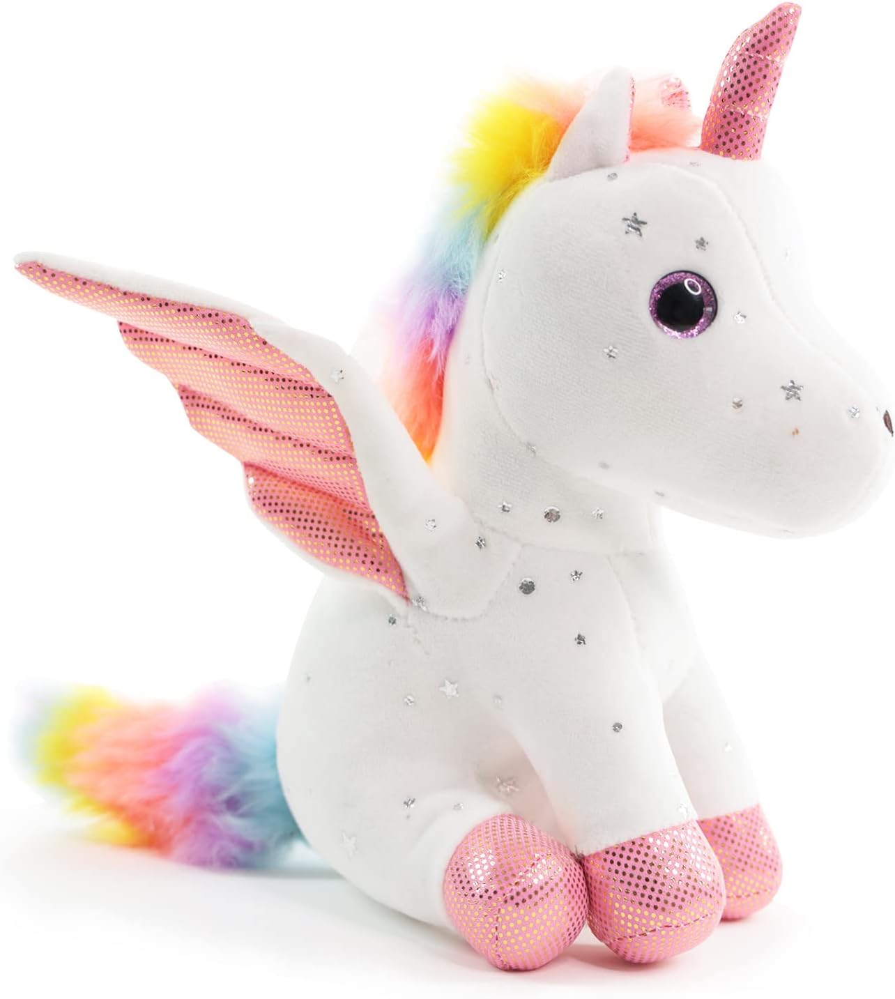 DmarQa 8" Unicorn Plush Toy – Soft, Cute Gift for Girls 3-8, Baby, Toddler, Kids