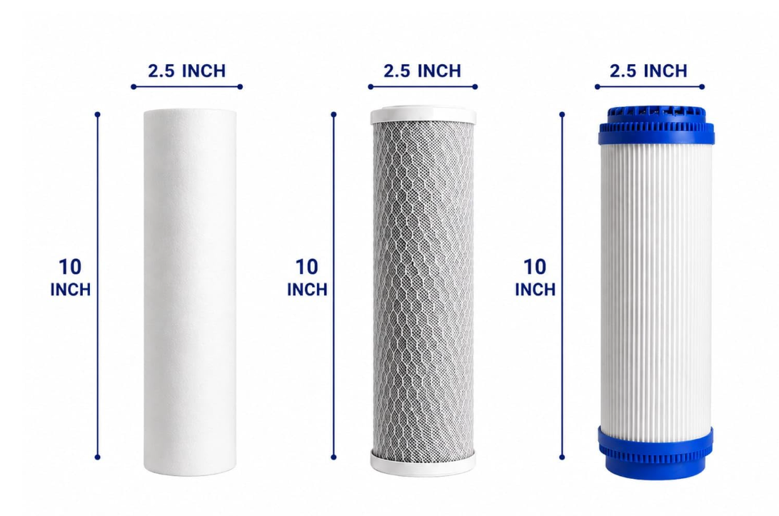 AQUAGUARD PURE WATER SYSTEM UAE 10 Inch Replacement RO Filtration Kit, PP Sediment, UDF and CTO Carbon Filter Cartridges