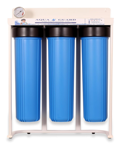 AQUAGUARD PURE WATER SYSTEM UAE 20 Inch 3-Stage Jumbo Whole House Water Filter with PP, CTO and PP Cartridges