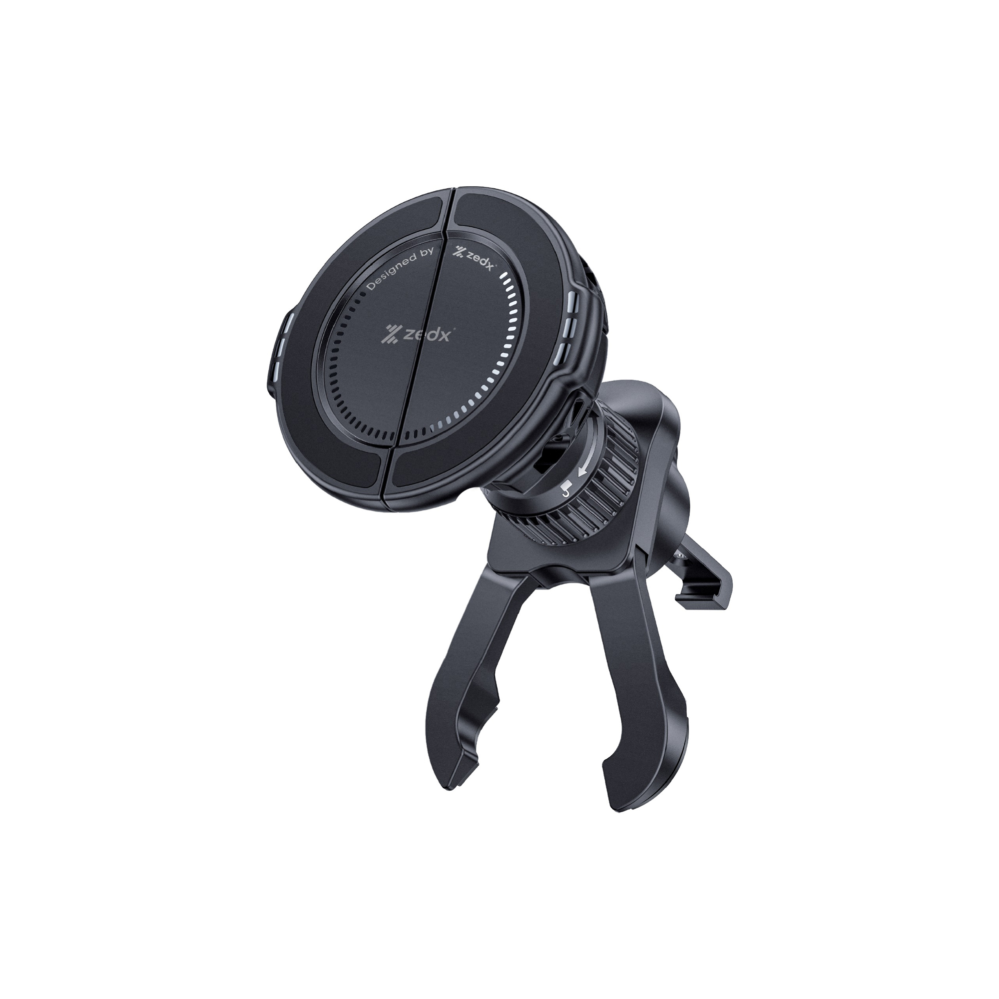 ZEDX CH22 2-in-1 Magnetic Car Phone Holder & Foldable Clamp Air Vent Mount