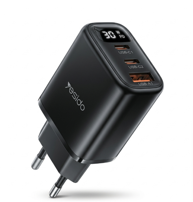 Yesido YC69 30W Digital Display Home Charger, EU Plug
