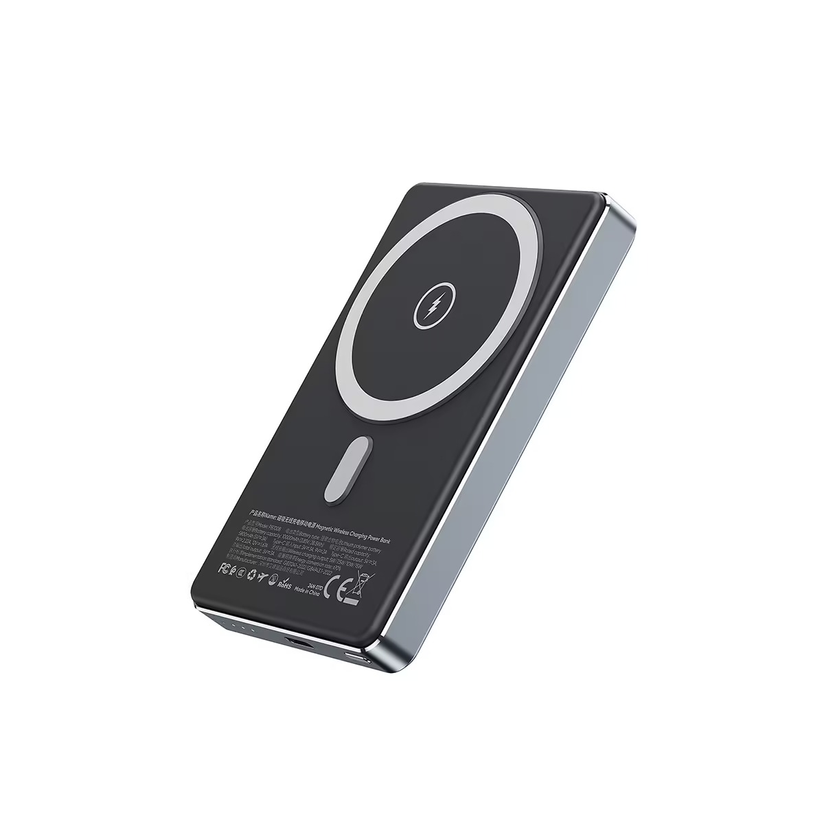 Vidvie 10000mAh Ultra-Thin Magnetic Wireless Power Bank, MagSafe Compatible, Wireless and USB-C Wired Fast Charging, LED Battery Indicator, Overheat and Short-Circuit Protection, PB7008