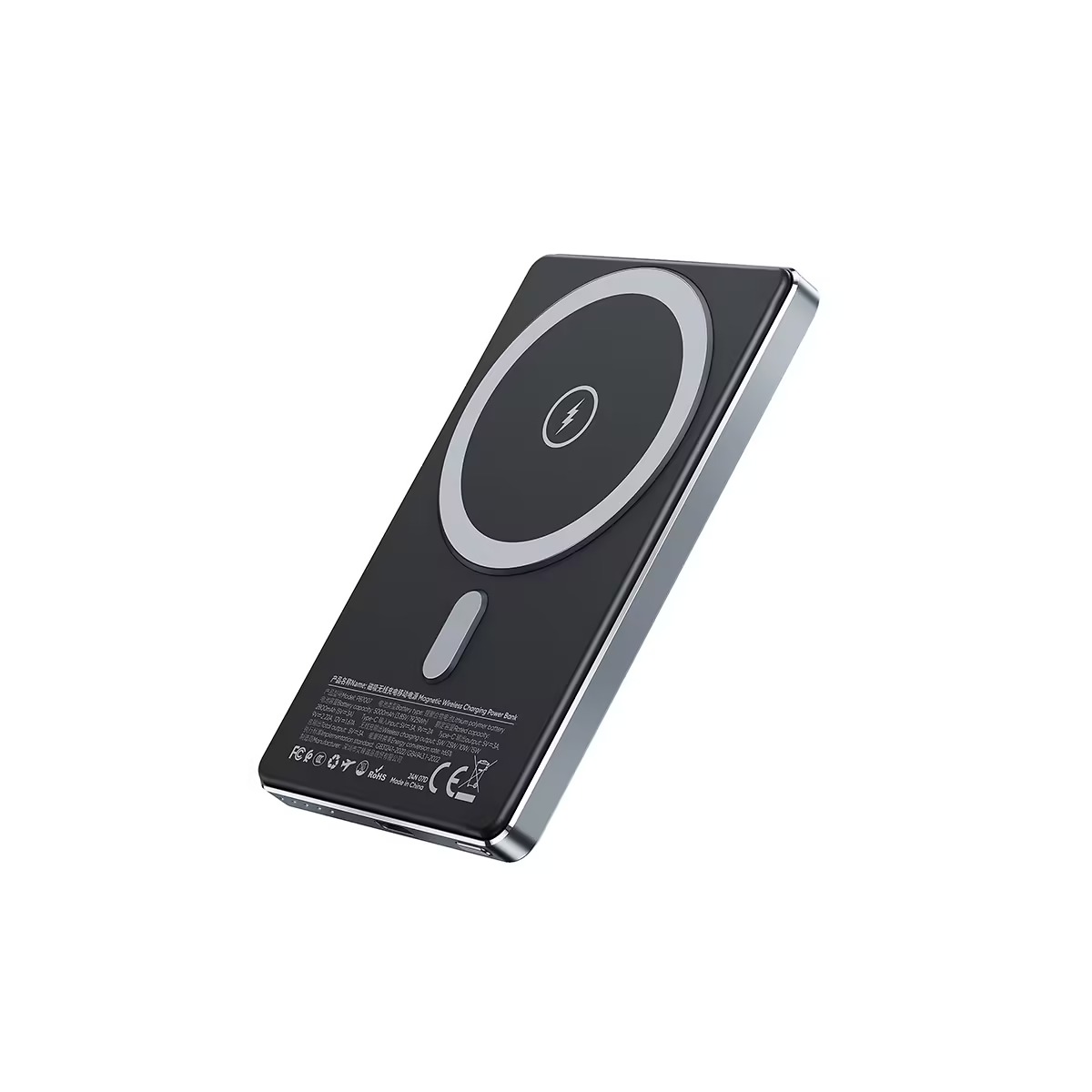 Vidvie 5000mAh Ultra-Thin Magnetic Wireless Power Bank, MagSafe Compatible Slim Charger with USB-C Input and Output, LED Battery Indicator and Safety Protection, PB7007