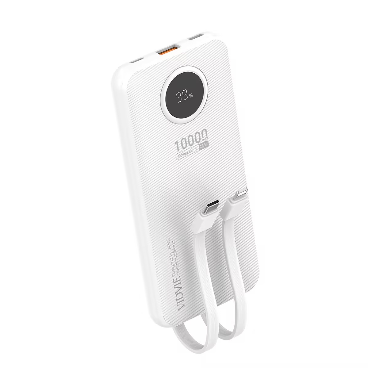 Vidvie 2-in-1 Power Bank with Dual Built-in Charging Cables, Fast Charging Portable Charger, Charge 2 Devices at Once, LED Battery Indicator, Overcharge and Temperature Protection, PB7017