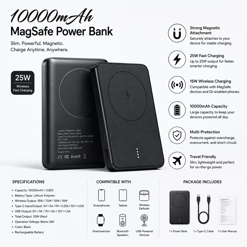 Fine Magnetic Wireless Power Bank