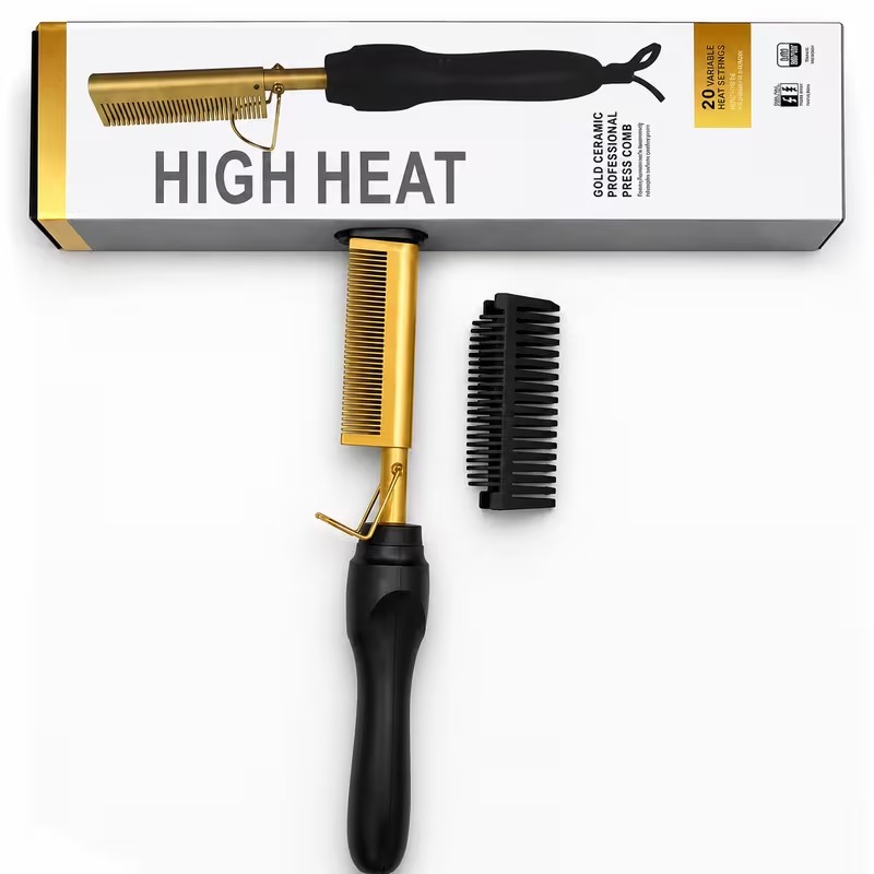 Fine High Heat Professional Electric Press Comb – Smooth, Straight & Style with Ease
