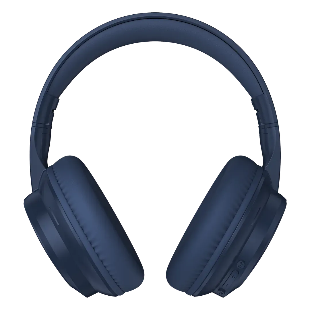 Porodo Soundtec Sonik Wired and Wireless Over-Ear Headphones, Bluetooth 6.0, 40mm Drivers, 25-Hour Playtime, Premium Leather Earpads, USB-C Charging, Blue