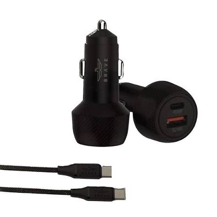 BRAVE BCC-26 48W QC 3.0&PD Dual Port Car Charger - Black