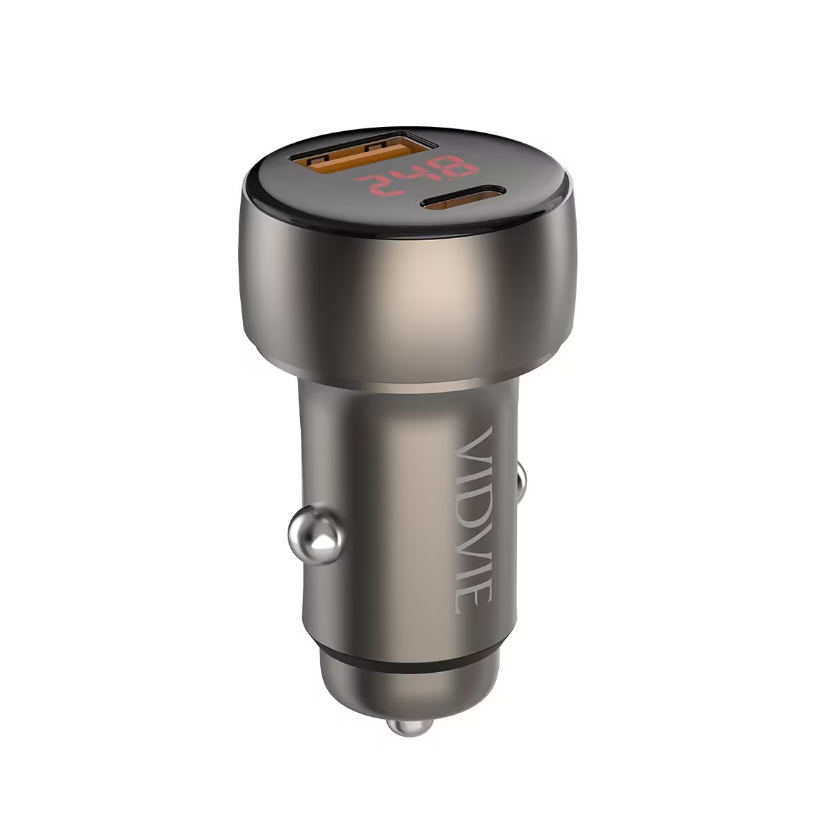 Vidvie Dual Port Fast Car Charger, USB-C PD and USB-A QC Car Adapter, Smart Auto-ID, Compact Design for 12V-24V Vehicles, Overheat and Short-Circuit Protection, CC547