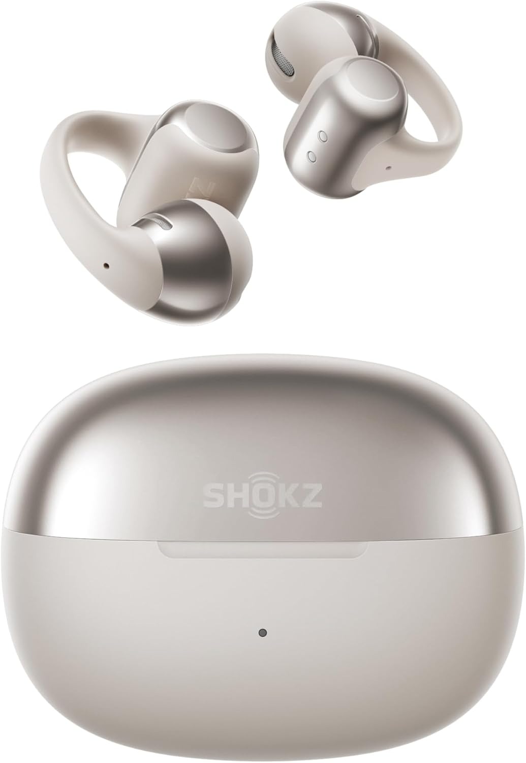 Shokz OpenDots ONE Open-Ear Clip-On Earbuds, Bluetooth 5.4, Dolby Audio, 40H Playtime, IP54 - Grey