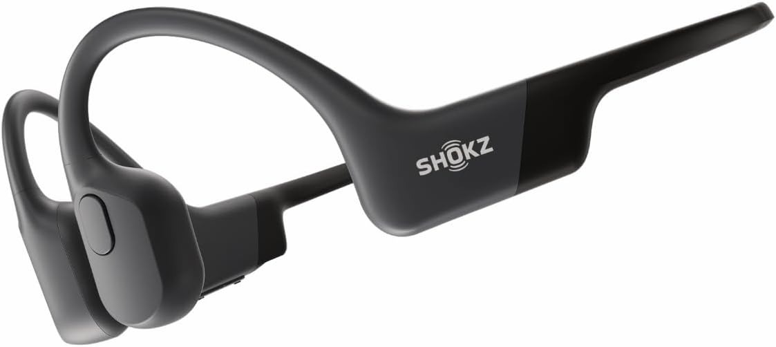 Shokz OpenRun Bone Conduction Sports Headphones with Mic, IP67, 8H Playtime, USB-C - Comet Grey