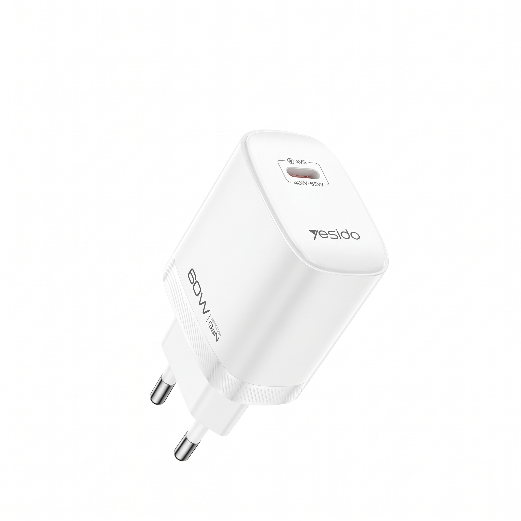 Yesido YC115 Type-C 40-60W AVS Dynamic Fast Charger with Type-C to Type-C Cable, Plug:EU Plug(White)