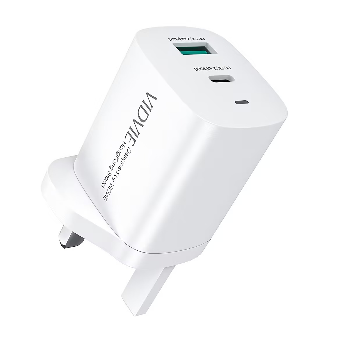 VIDVIE PLB148 20W Dual-Port PD Fast Wall Charger (USB-C + USB-A)