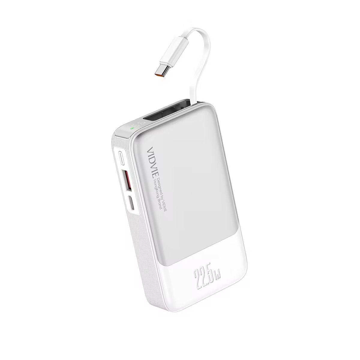 Vidvie 10000mAh Power Bank with Built-in Retractable USB-C Cable, Portable Charger with Overcharge, Overheat and Short-Circuit Protection for USB-C Phones and Tablets, PB7028