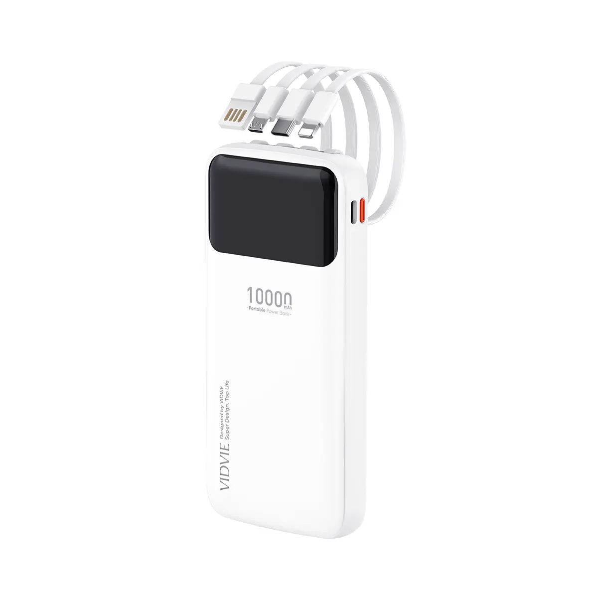 Vidvie 10000mAh 4-in-1 Multifunctional Power Bank, Portable Charger for Multiple Devices with Overcharge, Overheat and Short-Circuit Protection for Phones and Tablets, PB7039