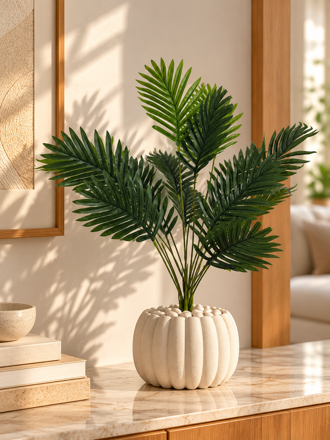 Beitna Helw Feather Palm – Without Pot – Artificial greenery, zero maintenance