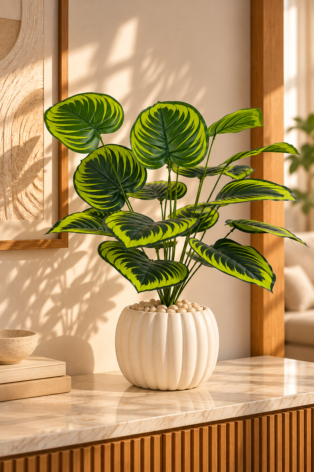 Beitna Helw Lines Monstera – Without Pot – Artificial greenery, zero maintenance
