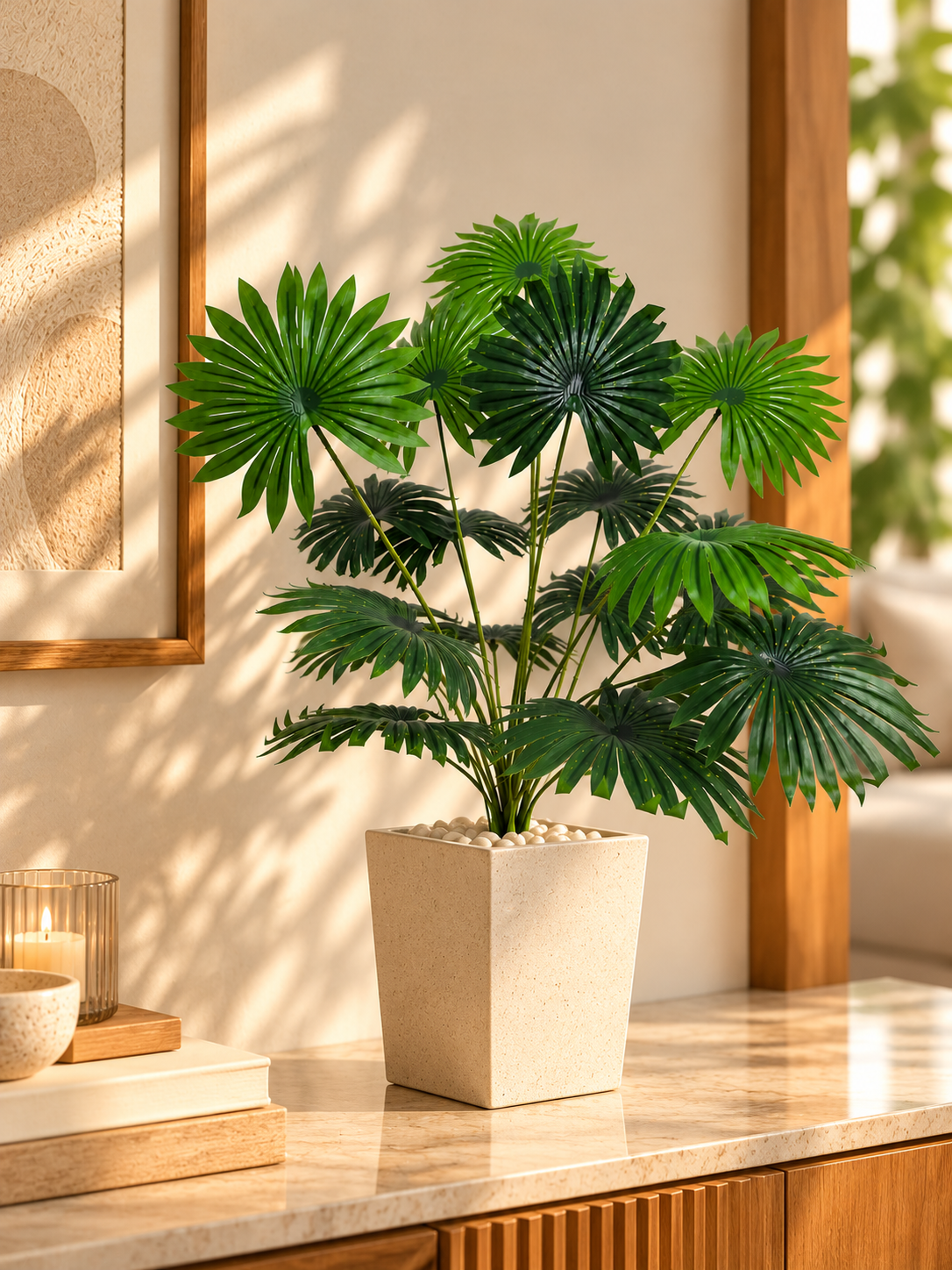 Beitna Helw Fan Palm – Without Pot – Artificial greenery, zero maintenance