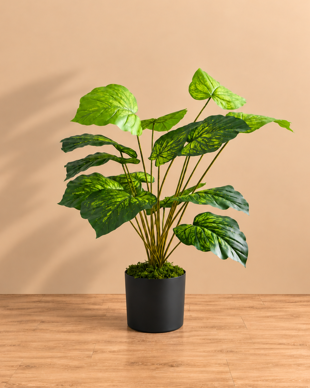 Beitna Helw Elephant Ear Monstera – 75cm lush artificial Elephant Ear Monstera with 18 large realistic leaves