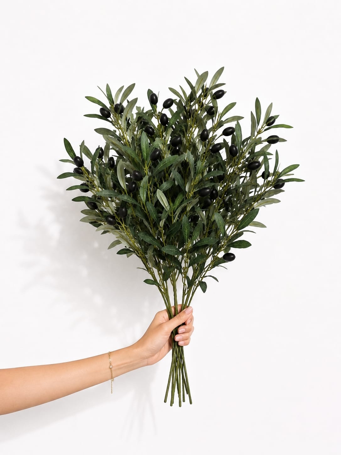 Beitna Helw Olive Bunch Set 50 cm – Set of 5 realistic 50cm olive branches for fuller arrangements and elegant home décor