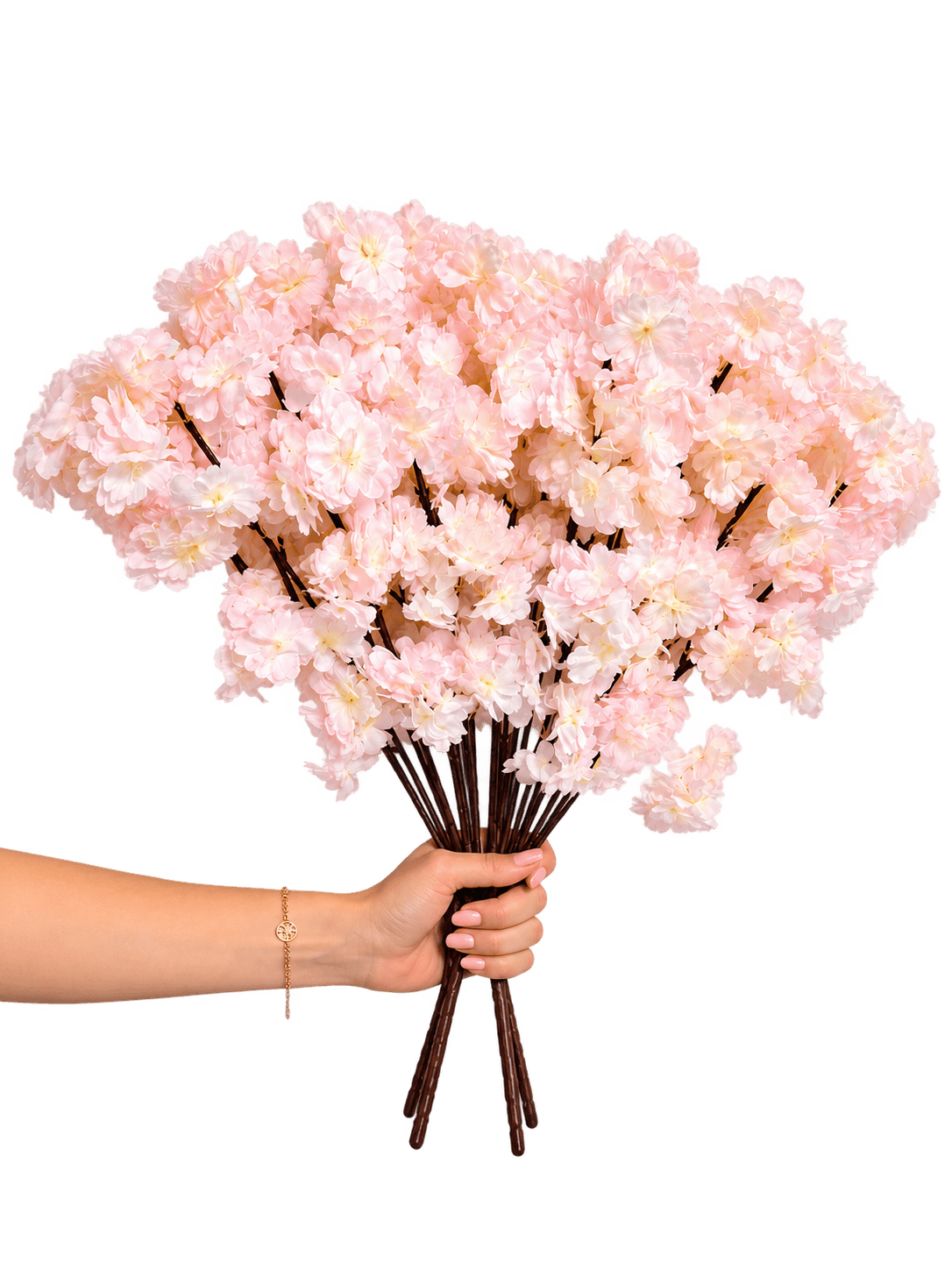 Beitna Helw Baby Pink Cherry Blossom – Artificial Cherry Blossom Flowers – Set of 4 Baby Pink Bunches, High-Density Faux Sakura Stems for Home Décor