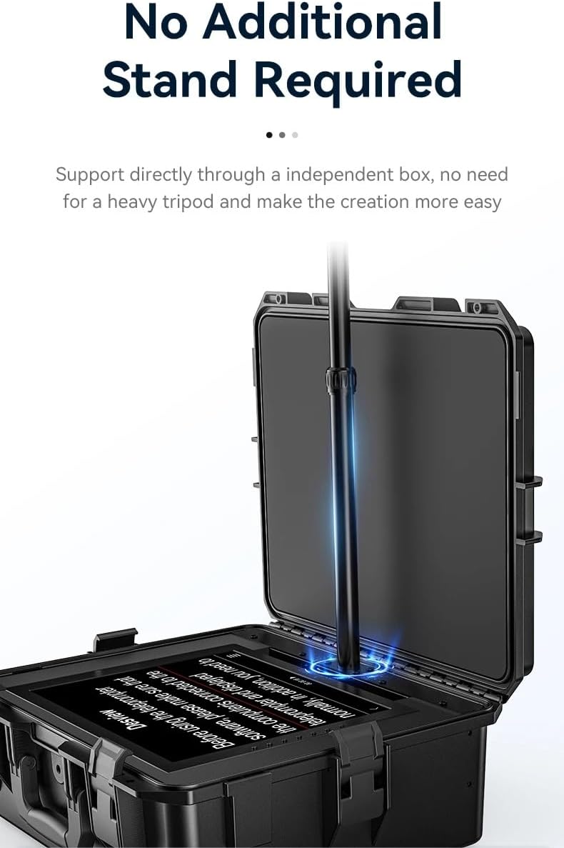 Desview TP300 19-Inch Portable Teleprompter – Professional Self-Reversing Prompter for Conferences, Public Speaking & Video Production