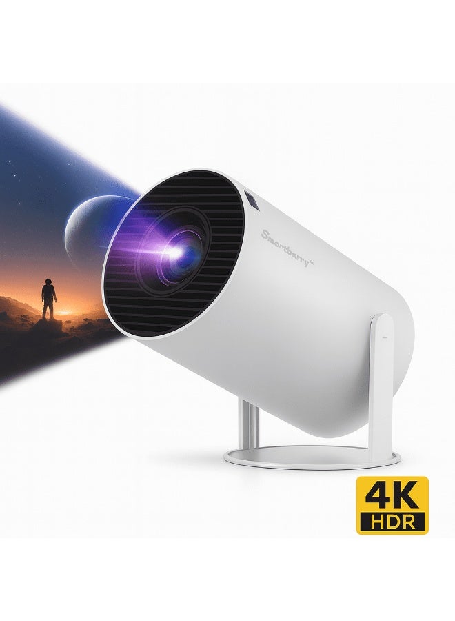 Smartbarry HT88 4K Supported WiFi Projector | Home Theater with Screen Mirroring