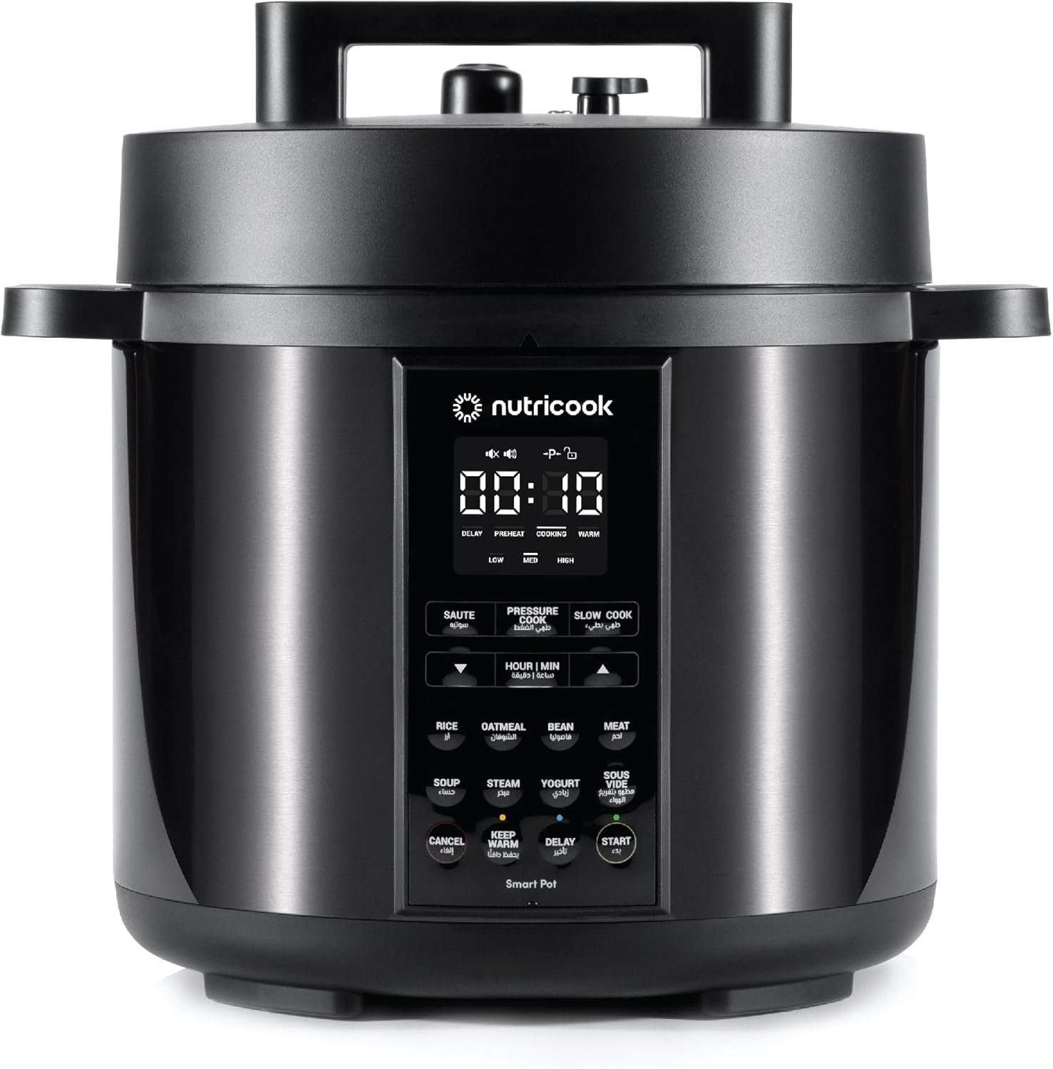 Nutricook Smart Pot 2 Rice Cooker, Steamer, Sauté Pot, Yogurt Maker & More,9 In 1 Electric Pressure Cooker, Slow Cooker,6 Liters, 12 Smart Programs With New Smart Lid