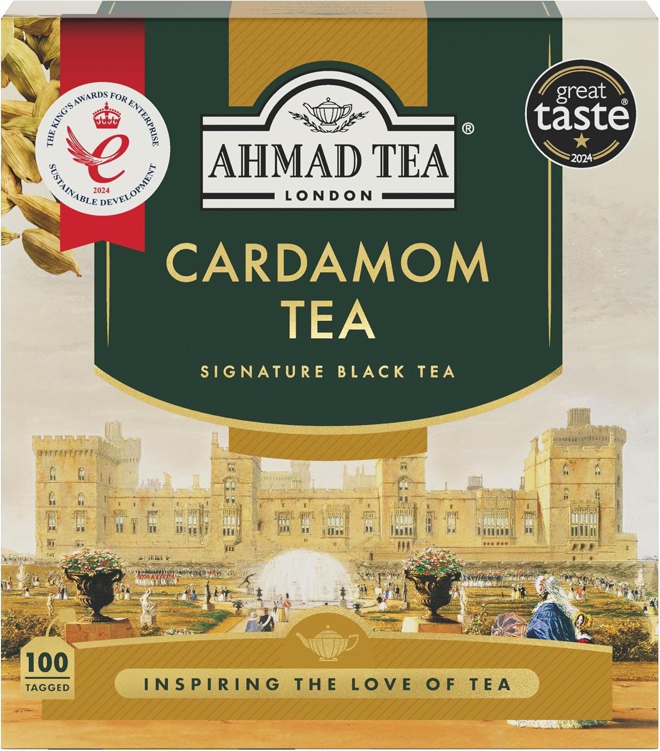 Ahmad Tea Cardamom Black Tea 100 Tagged Tea Bags
