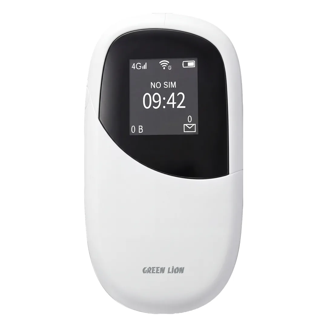 Green Lion Connect 4G LTE Portable MiFi Router (GL-M14) | Wi-Fi 6 High-Speed Hotspot with 1.44" Smart Display | 4000mAh Battery for 15 Hours Runtime | Supports 10 Devices Sharing - White
