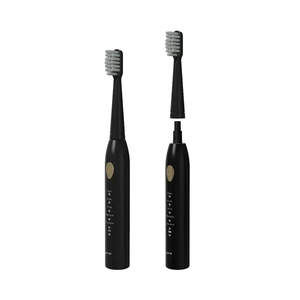Green Lion Sonic Plus Rechargeable Electric Toothbrush with 33000 VPM Vibration | 5 Smart Modes & 2-Min Timer | IPX7 Waterproof Sonic Toothbrush with 3 Brush Heads & 35 Days Battery Life – Black