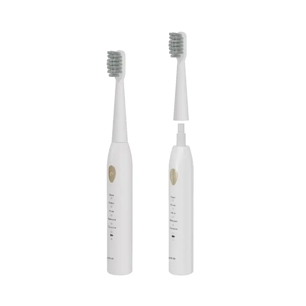 Green Lion Sonic Plus Rechargeable Electric Toothbrush with 33000 VPM Vibration | 5 Smart Modes & 2-Min Timer | IPX7 Waterproof Sonic Toothbrush with 3 Brush Heads & 35 Days Battery Life – White