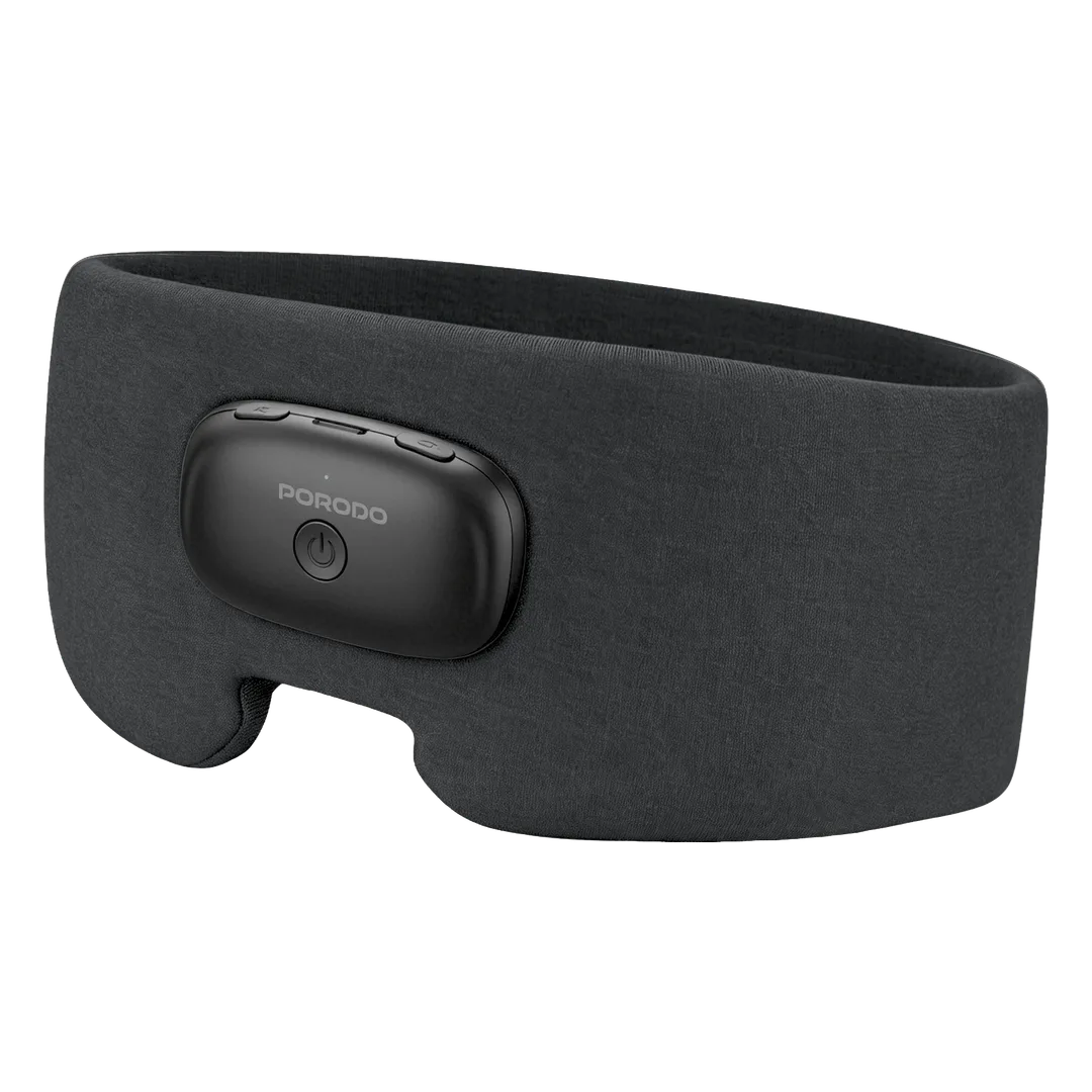 Porodo Lifestyle EON Heated Sleep Eye Mask with Soft Ergonomic Design | Bluetooth Wireless Music Streaming & Built-in Relaxation Sounds | 3-Level Heat Therapy & Smart Settings Memory