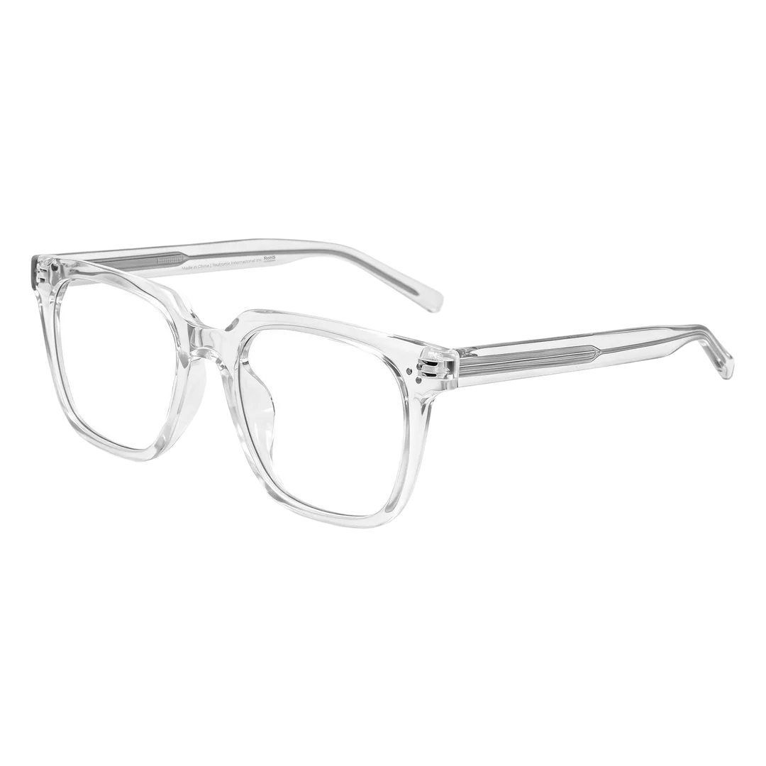 Porodo Lifestyle Cavo Anti-Blue Light Glasses with Enhanced UV400 Eye Protection, Lightweight TR90 Transparent Frame & Temples Computer Gaming Glasses for Men & Women, Includes Protective PU Leather Pouch - Transparent